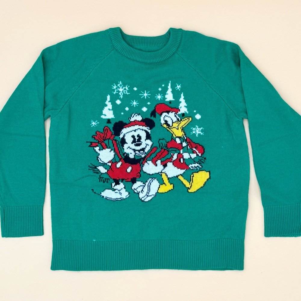 Disney Parks Mickey Mouse Donald Duck Holiday Sweater kids S 5/6